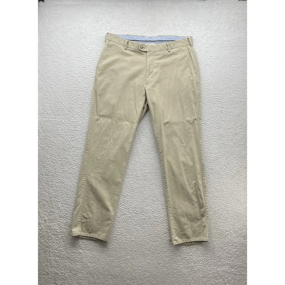 Peter Millar Pants Mens 36x31 Golf Chino Khaki Pima Cotton Stretch Crown Preppy‎
